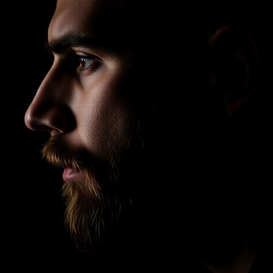 Sharp beard line up and taper